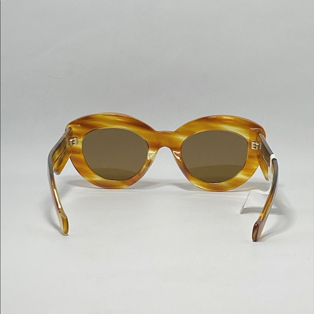 Loewe Amber Tortoiseshell Round Sunglasses with Gold Anagram Detail - Picture 4 of 12